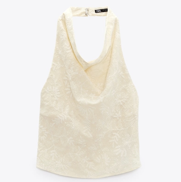 Emborided Halter Top Zara S Cream - Picture 5 of 10
